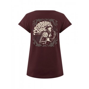 Dragstrip Kustom Roadvibe & Ride burgundy t`shirt